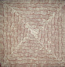 Violet Petyarre Body Paint Design ACAAVP7022 2005 198x198cm Acrylic paints on linen