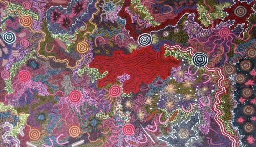 Gabriella Possum
Grandmothers Country
ASAAGPN2401
125x209cm
2008
Acrylic paints on linen
 SOLD