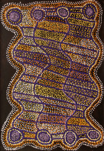 Shorty Jangala Robertson Ngapa Jukurrpa (Water Dreaming) - Puyurru 2011 acrylic on linen 107 x 176 cm 410/11